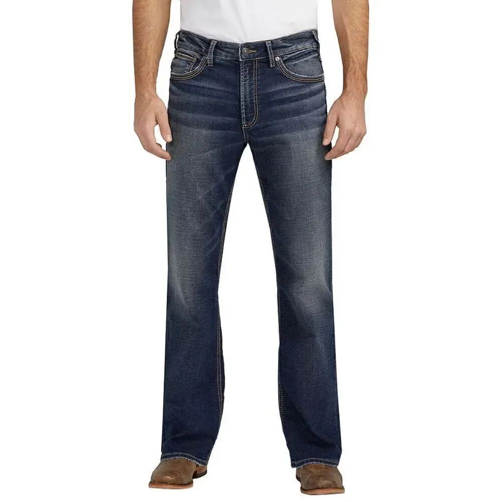 Silver Jeans Co. Zac Relaxed Fit Straight Leg Dark Wash Jeans